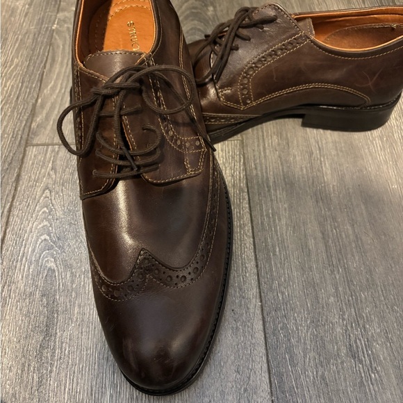 Structure Dorian Brown Leather Wingtip Oxford Dress Shoes 10.5 - Picture 8 of 11